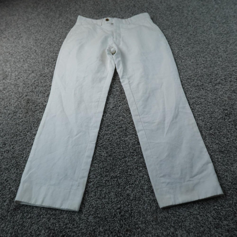 Proper Cloth Pants Mens 30X27 White Japanese Linen Chino Trouser Flat Front Work